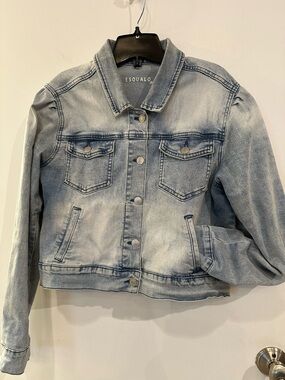 ESQUALO Light Wash Cropped Denim Jacket